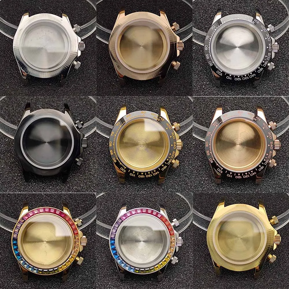 일본 크로노그래프 케이스, VK63 쿼츠 무브먼트에 적합, 39mm 스테인리스 스틸 케이스, 시계 액세서리, 방수 5Bar