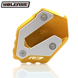 Motorcycle CNC Kickstand Foot Extension Pad Support Plate Enlarge Stand (Gold)