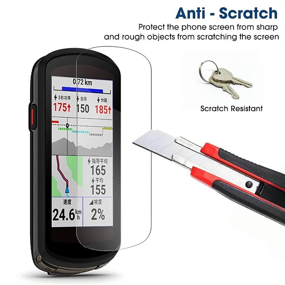 CNCLOL Custodia Compatibile Con Garmin Edge 530/830/1030/1000/820/800/520/130/200 Cover Protettiva In Silicone Vetro Temperato Compatibile Con Garmin Edge 530/830/1030/1000/520 Pellicola Protettiva