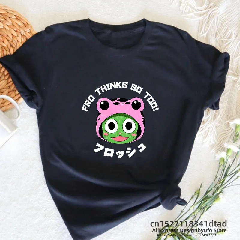 Fairy Tail Frosch Fro Thinks So Toot Shirt Donna Stampa Anime Manga Magliette Kawaii Graphic Tee Shirt Abbigliamento Donna
