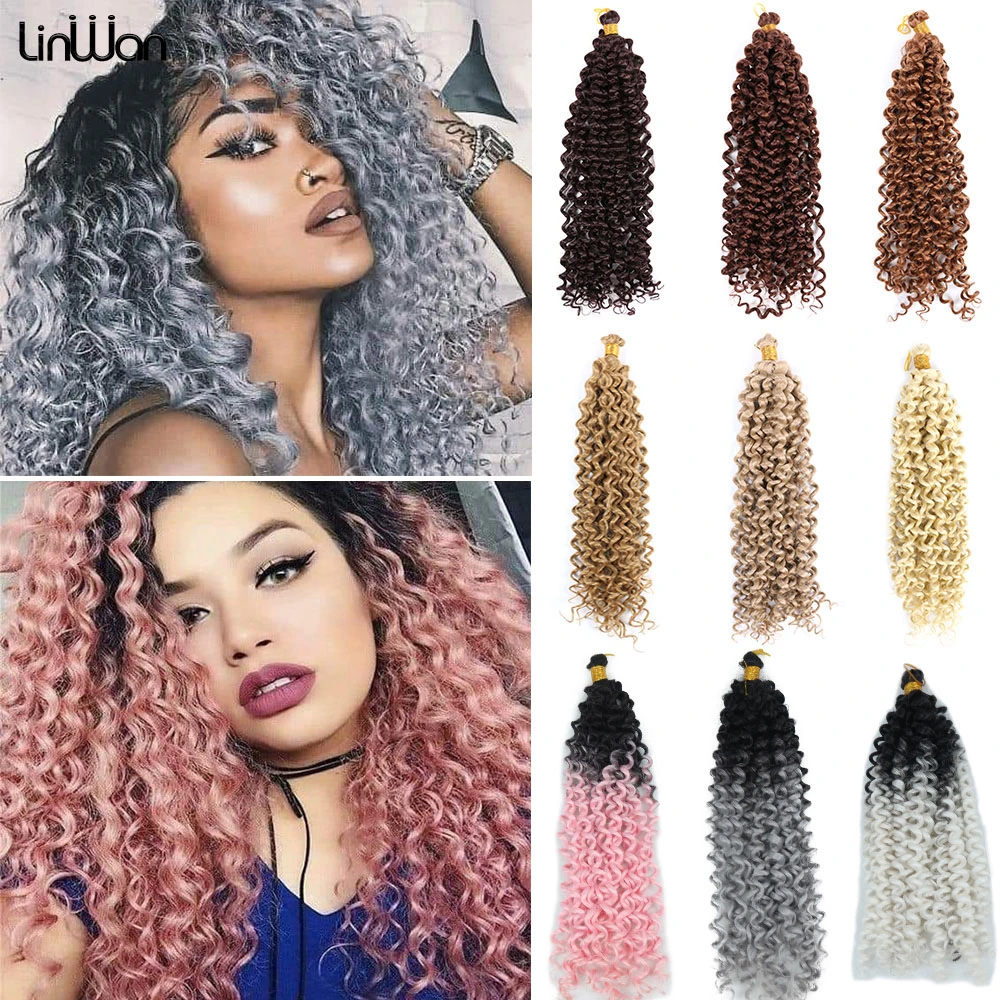 14 Inch Synthetic Afro Kinky Twist Hair Water Wave Braids Bundles Crochet Braid  Hair Ombre Braiding Hair Extensions For Women| | - AliExpress