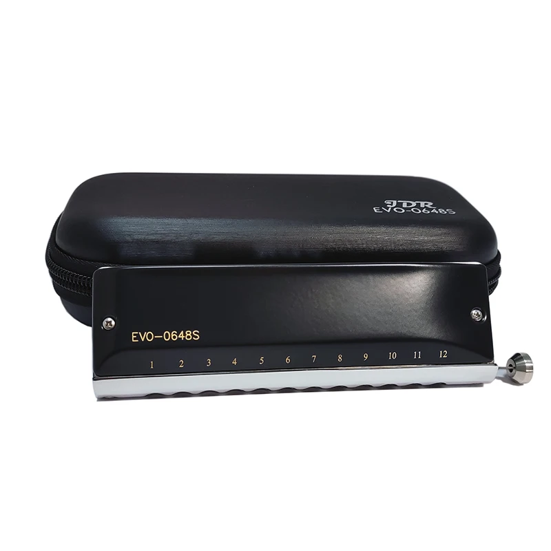 Chromatic Harmonica JDR Evolution EVO-0648S 12 Holes Mouth Organ