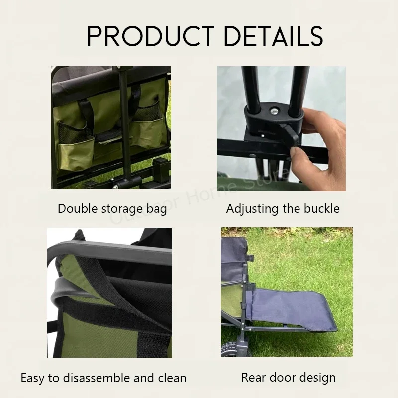 Portable Hand Cart Folding Cart Wheeled Large Capacity Camping Wagon Carts Outdoor Garden Foldable Trolley cart Shopping Basket Carrier Hand Cart