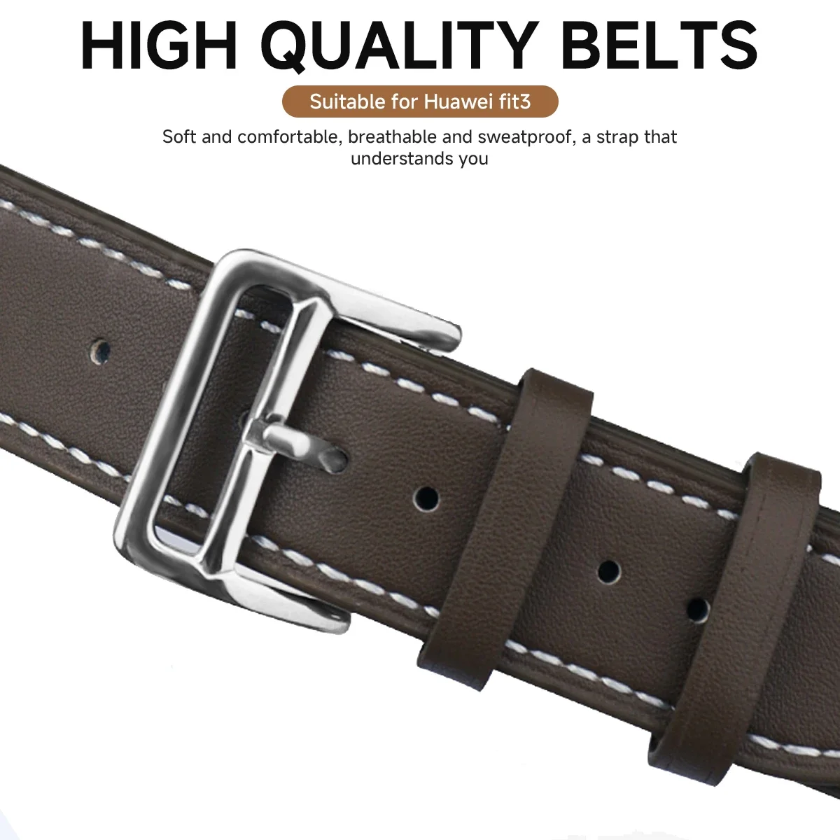 Premium PU Leather Sport Wristband Bracelet - Universal Smartwatch Replacement Strap