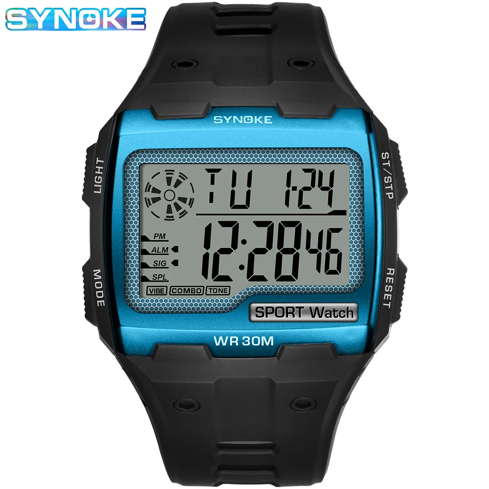 Upgraded Large Screen Electronic Watch Men SYNOKE 9021B Waterproof Digital Watches uyue 946c electronic hot plate lcd digital display preheating station for pcb smd heating phone lcd touch screen separate