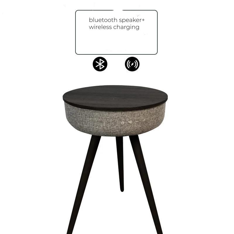 thumbnail image 1 of Mesa de centro con carga inalámbrica inteligente, Audio estéreo Bluetooth, mesa auxiliar para sofá, mesa de centro musical con cargador USB, 1 of 4