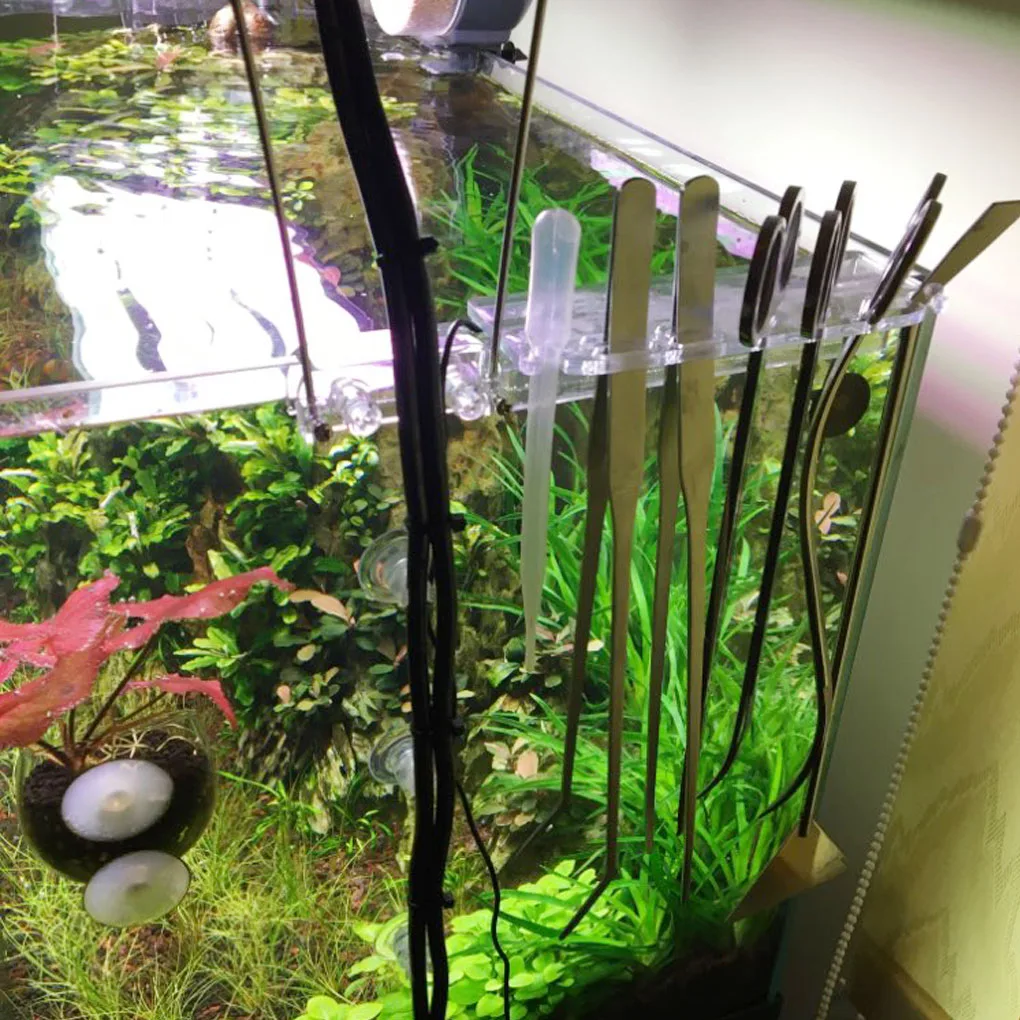 Aquarium Tool Holder Water Plant Maintenance Tool Storage Rack Tweezer