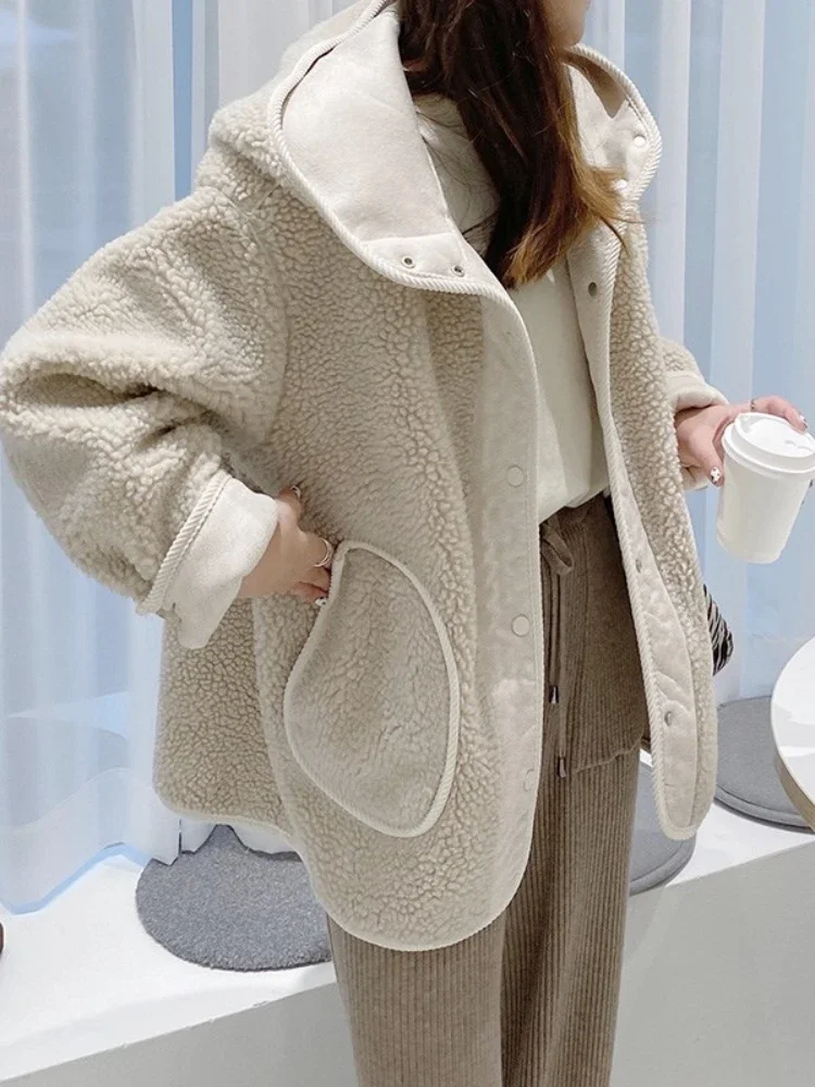 

Зимняя женская куртка, новая Корейская куртка из имитации овечьей шерсти, утолщенная изоляционная двойная одежда, пальто из овечьей шерсти, Женская куртка, пальто