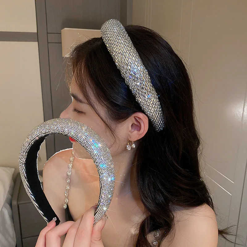 Fascia Per Capelli Con Perle In Spugna – Accessorio Cristallo Barocco Per Donna – Cerchietto Elegante Per Trucco, Feste E Matrimoni - 5