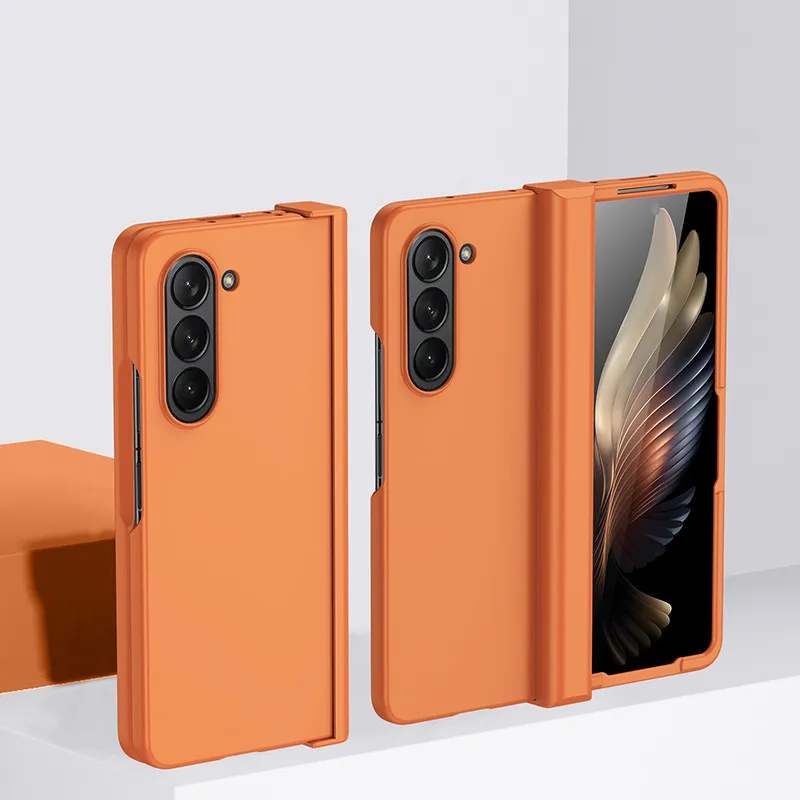 Matte Feeling Plain Hinge Cover Case For Samsung Galaxy Z Fold 5 5G Fold3 Fold5 Fold4 Zfold5 Fold 3 4 Mobile Phone Accessories