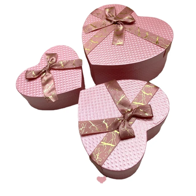 Large Heart Pink Florist Hat Boxes for Flowers