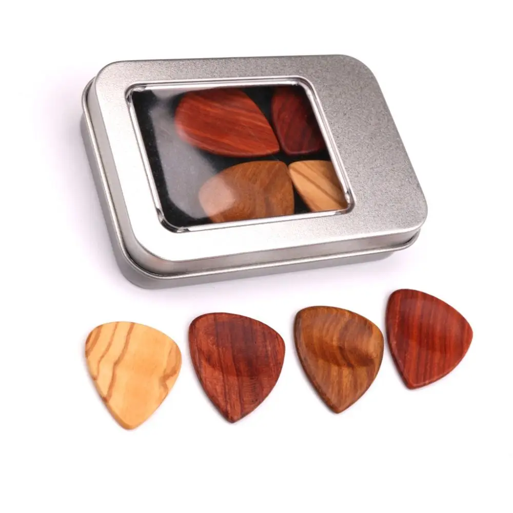 

4pcs With Storage Box Acoustic Guitar Picks Accessories Guitar Picks With Holder Guitar Picks Wood Picks Pick Tools Wood