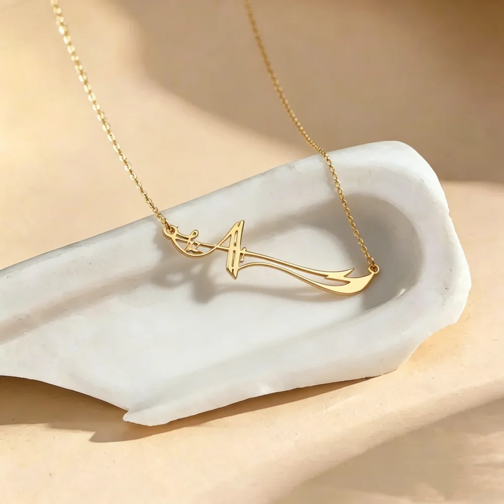 Zulfiqar Necklace Sword Pendant Gold Color Zulfikar Pendant Spiritual Islamic Jewelry Symbol Of Strength Faith Gift For Him_voghion.com