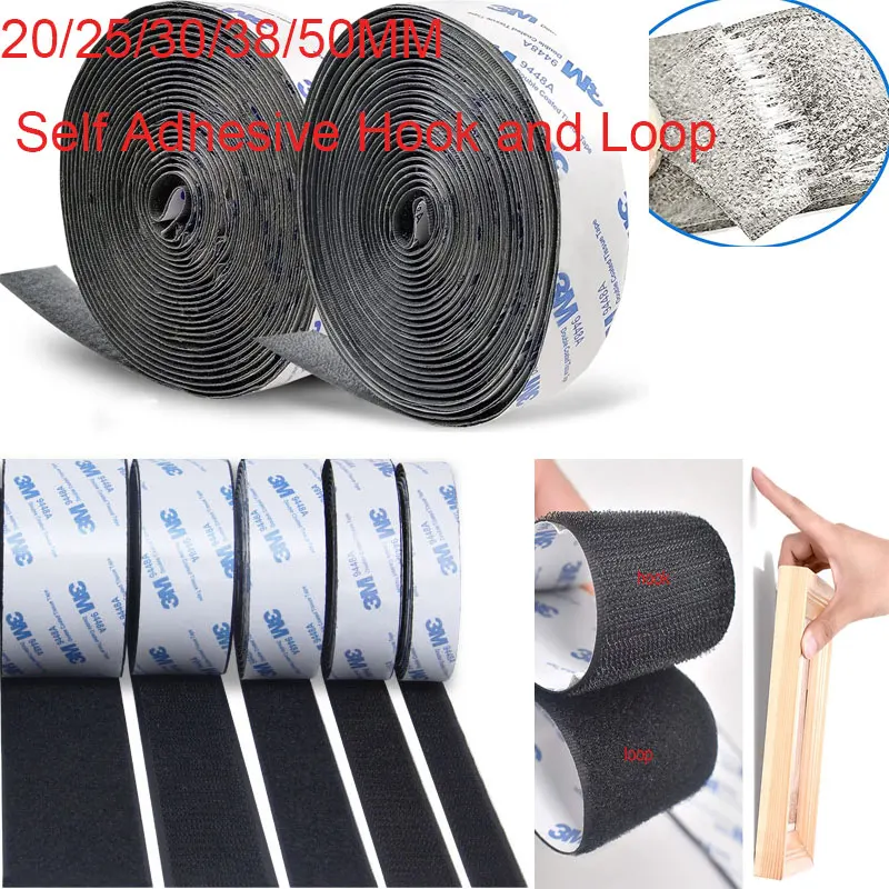 

1M/Pair Strong Self Adhesive Hook and Loop Fastener Tape Sticker Magic Tape Autoadhesivo Adhesive with Glue 20/25/30/38/50mm