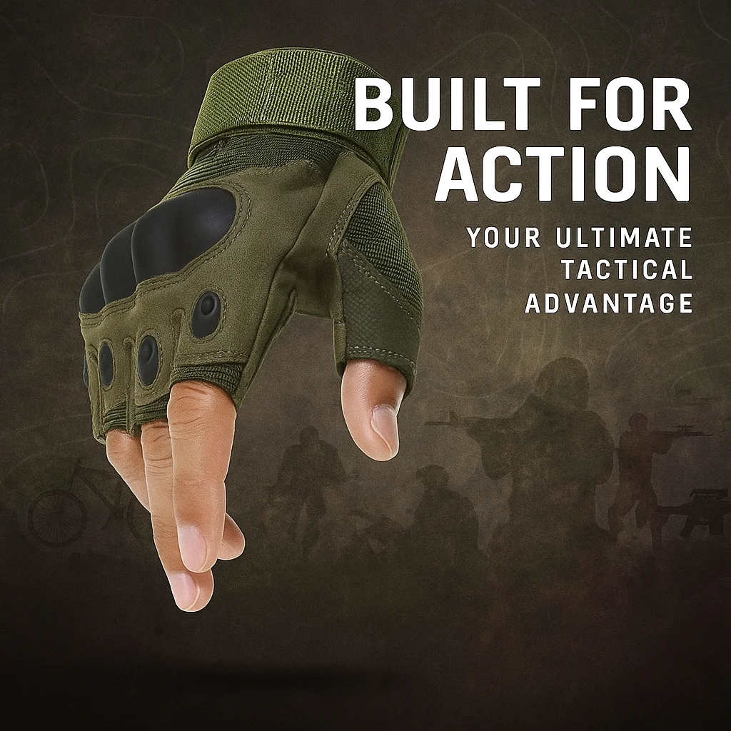 Sports Half Finger Gloves Half Finger Men's Gloves Outdoor Military Tactical Gloves Sports Shooting Hunting Airsoft Motorcycle Cycling