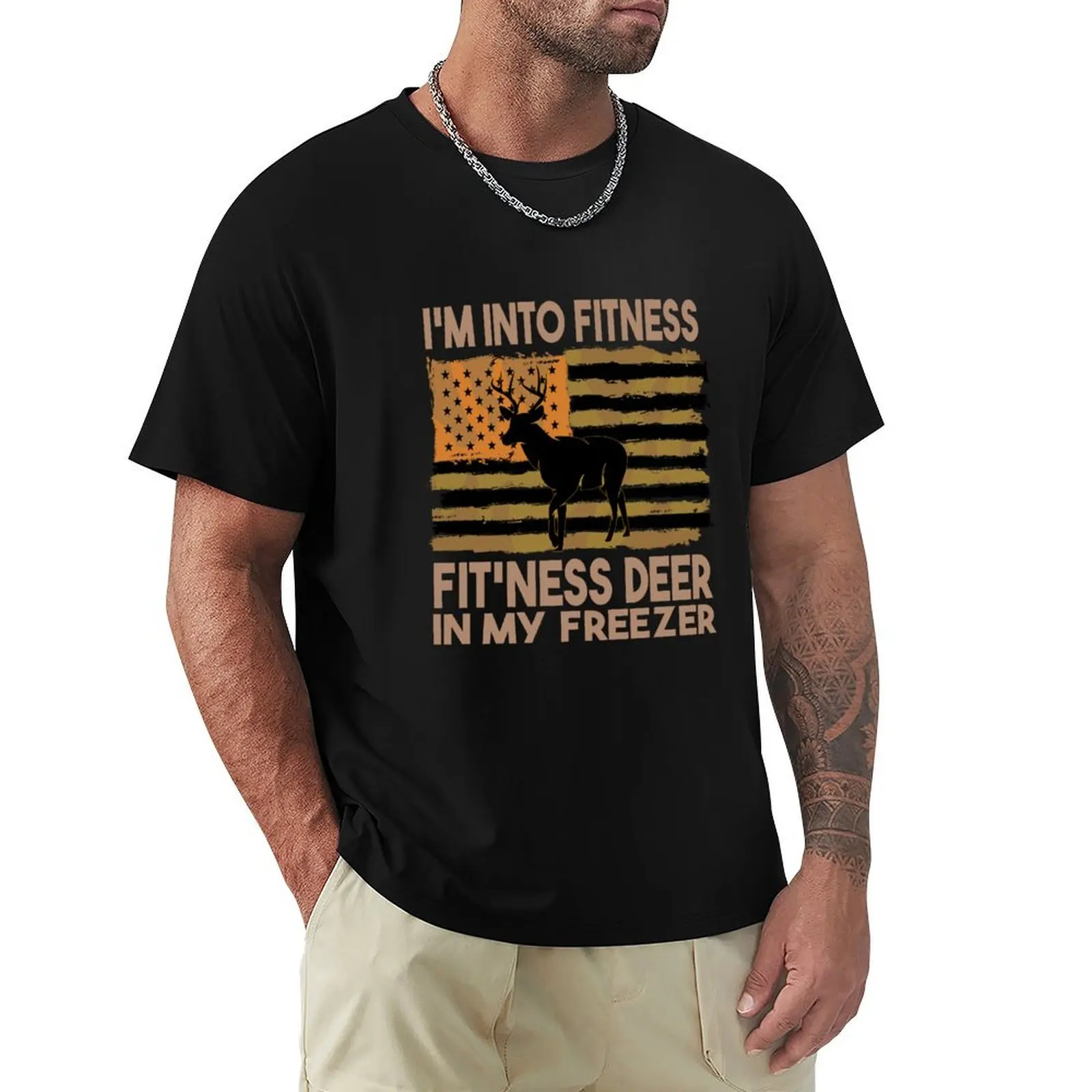 

i'm into fitness fit'ness deer in my freezer T-shirt korean fashion shirts graphic tees fruit of the loom mens t shirts