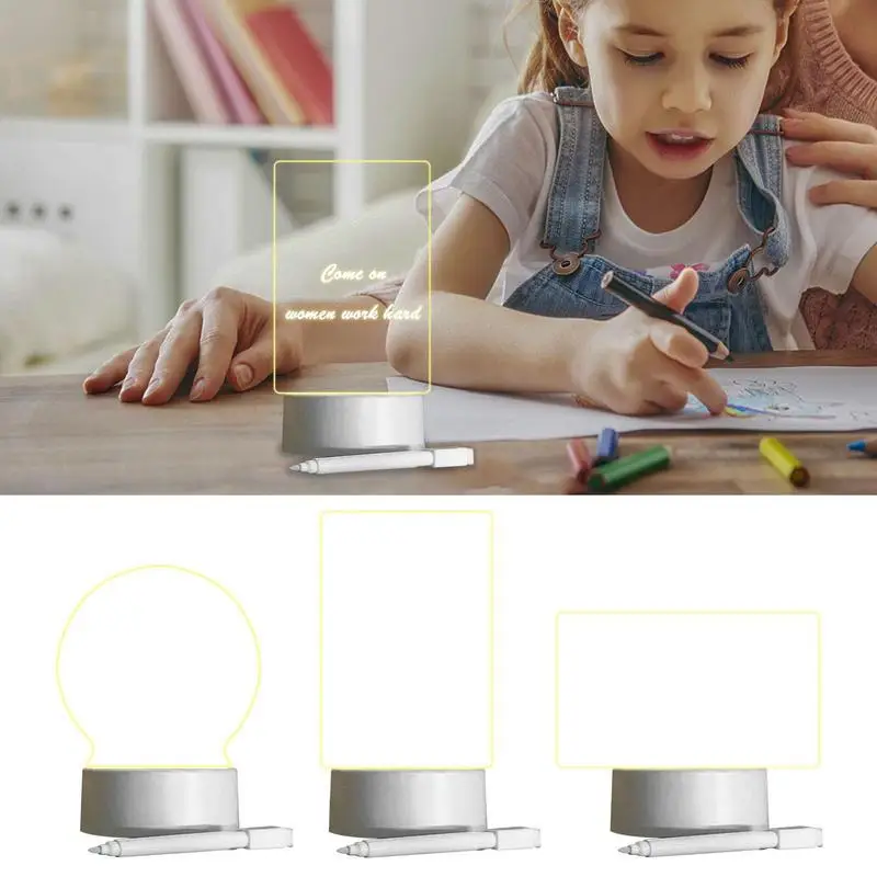 

Board Light Desk Whiteboard With LED Clear Desktop Whiteboard Frameless To List Board With Markers Tray Smalls Desktopc