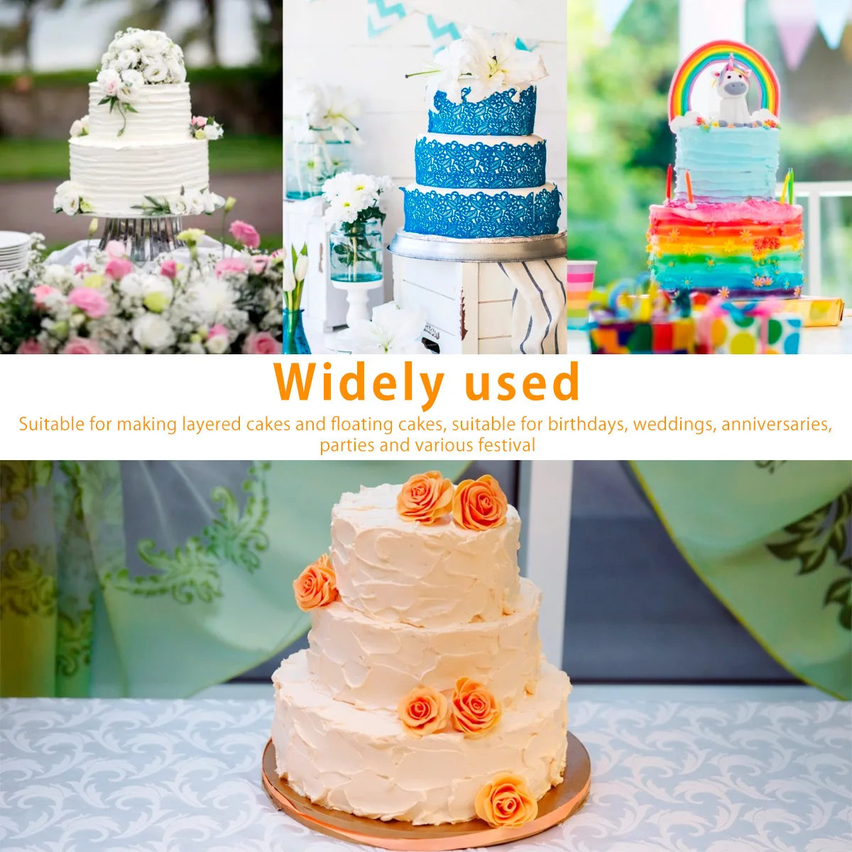 20Pcs Cake Dowels White Plastic Cake Support Rods Round Dowels Straws 0.4 Inch Diameter Sticks for Tiered Stacking cake dowels