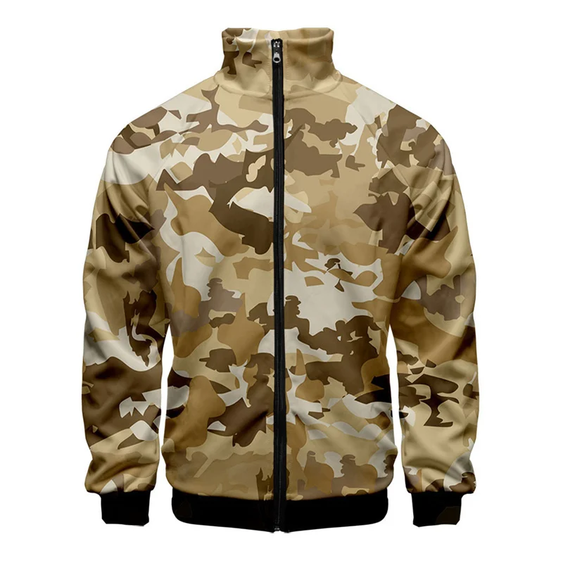 thumbnail image 1 of Chaqueta de camuflaje con estampado 3D para hombre, abrigo de manga larga con estampado moderno y moderno, chaquetas de calle de gran tamaño con cremallera para primavera y otoño, 1 of 5