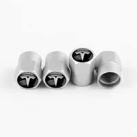 4Pcs Car Wheel Tire Valve Caps Cover Car Wheel Tire Stem Air Valve Caps for Tesla Model 3 Model S Model X Model Y Roadster WYE 2