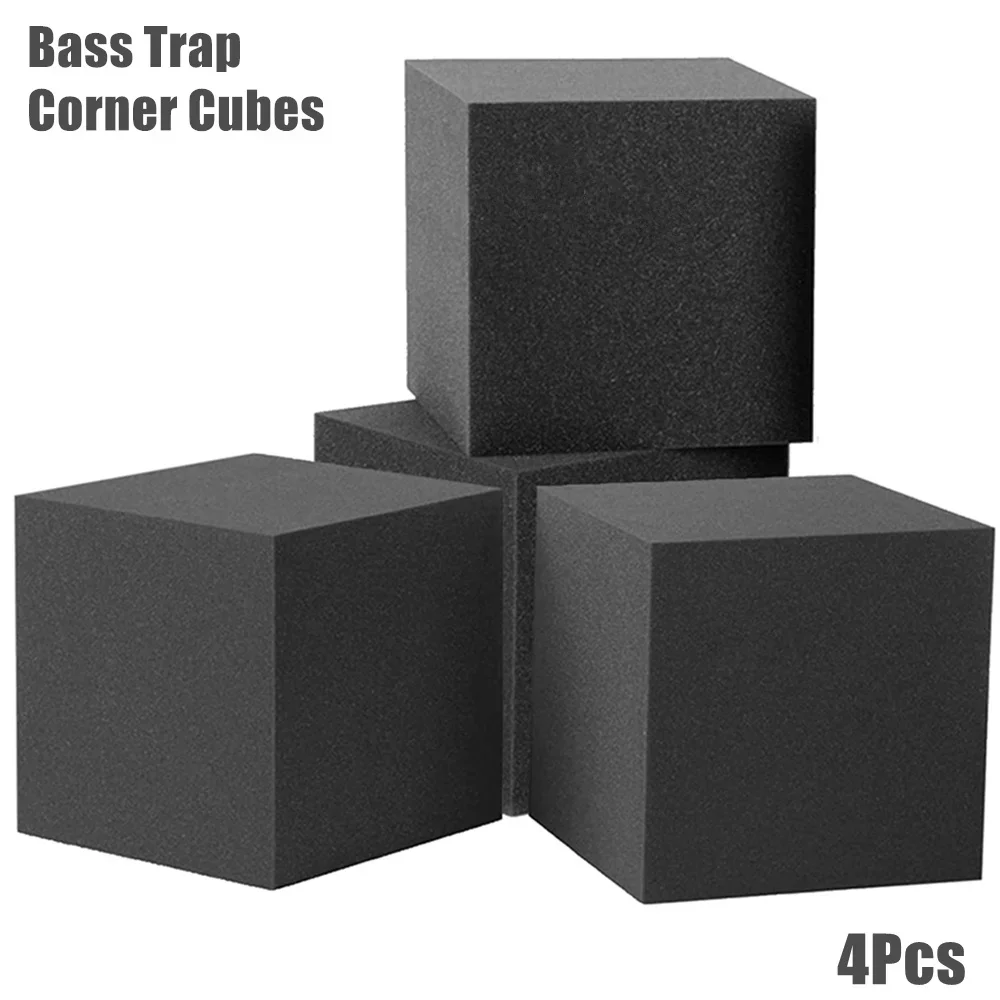 Soundproof Foam 16Pcs/Pack Acoustic Bass Traps Foam Kit 4Pcs 15x15x15cm Sound Absorbing Foam Cubes+12Pcs 12x12x24cm Corner High Density