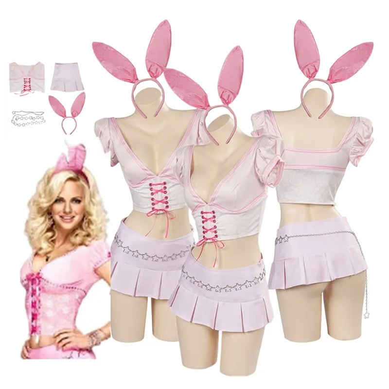

The House Cos Bunny Shelley Cosplay Costume Adult Women Fantasy Bunny Girls Top Skirts Headband Outfits Halloween Carnival Suit