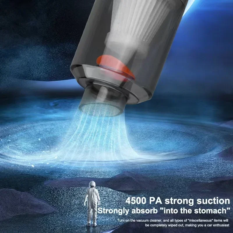 Wireless Car Vacuum Cleaner 6000Pa Cordless Handheld Cleaning Robot Auto Vacuums Strong Suction Cleaner for Car 2