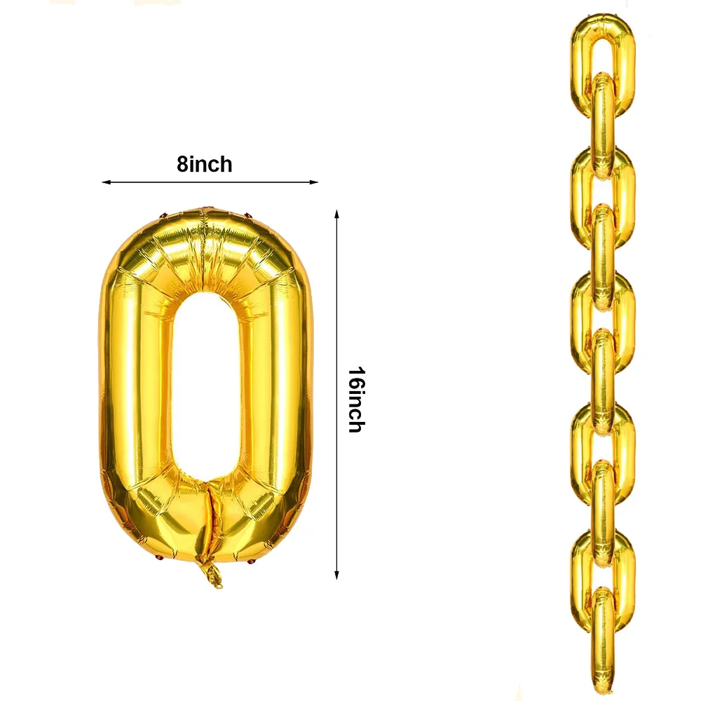 Foil Chain Balloons, Jumbo Chain Balloons For Party Decorations Giant Balloon Chain Balloons Gold Golden