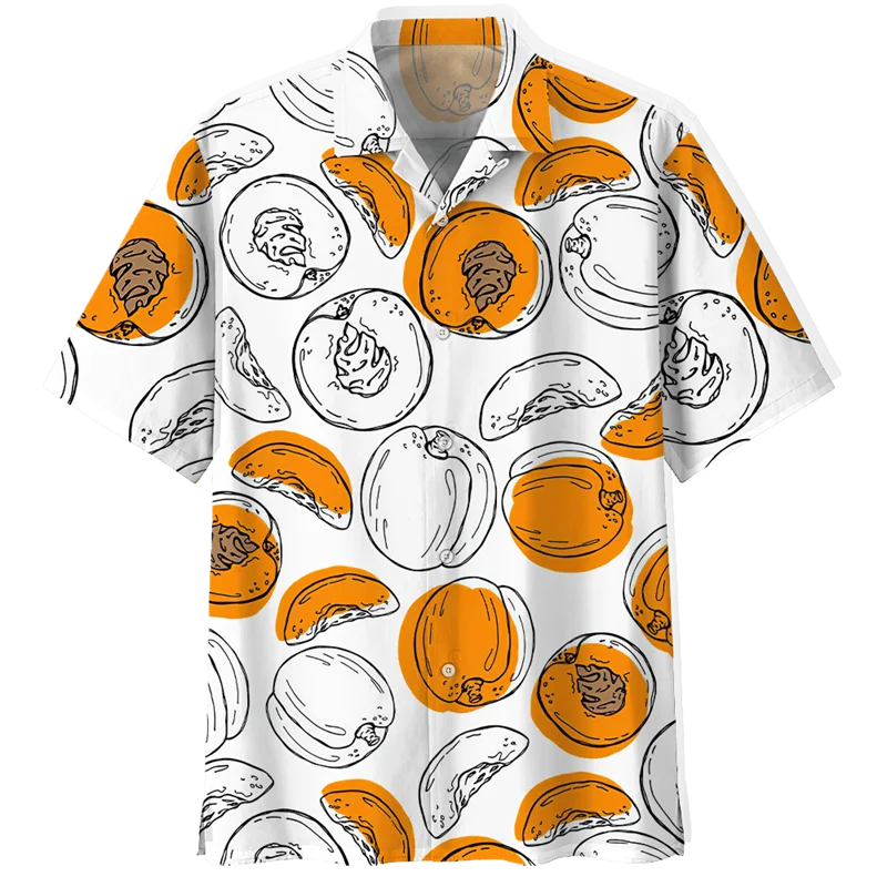 thumbnail image 1 of Camisas hawaianas con estampado de limón para hombre, blusa con botones de manga corta y estampado 3D de frutas tropicales, camisa hawaiana de solapa de gran tamaño, 1 of 5