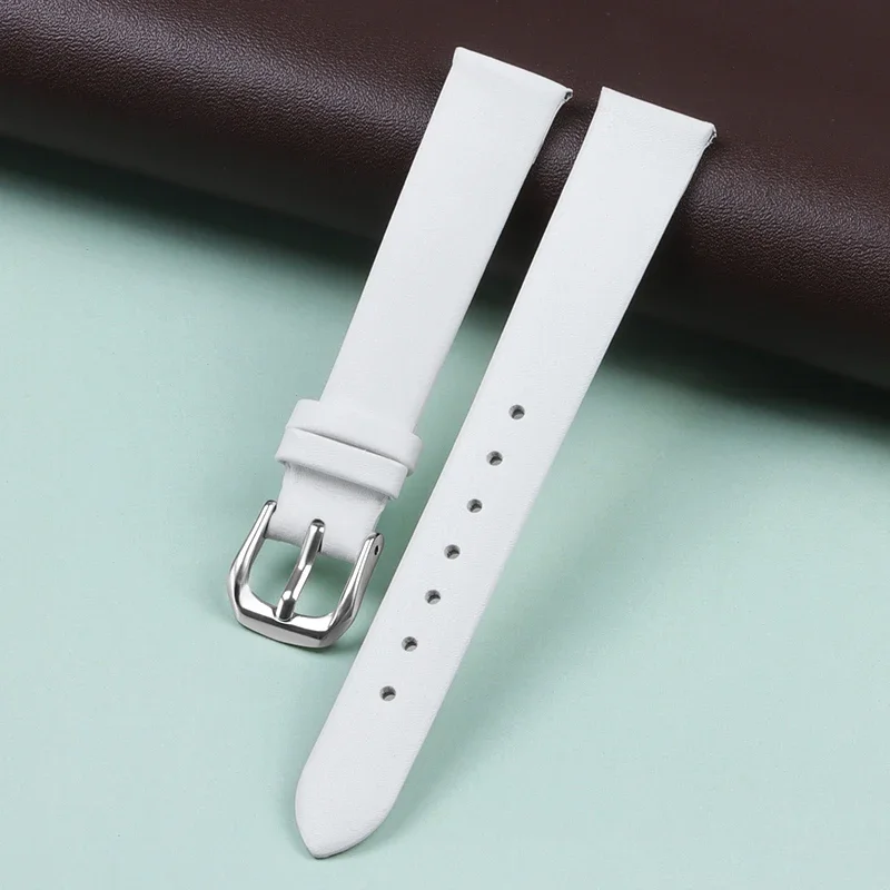 Luxurious Ultra-Thin Soft Leather Watch Strap with Pin Buckle - Sporty and Elegant Unisex Design