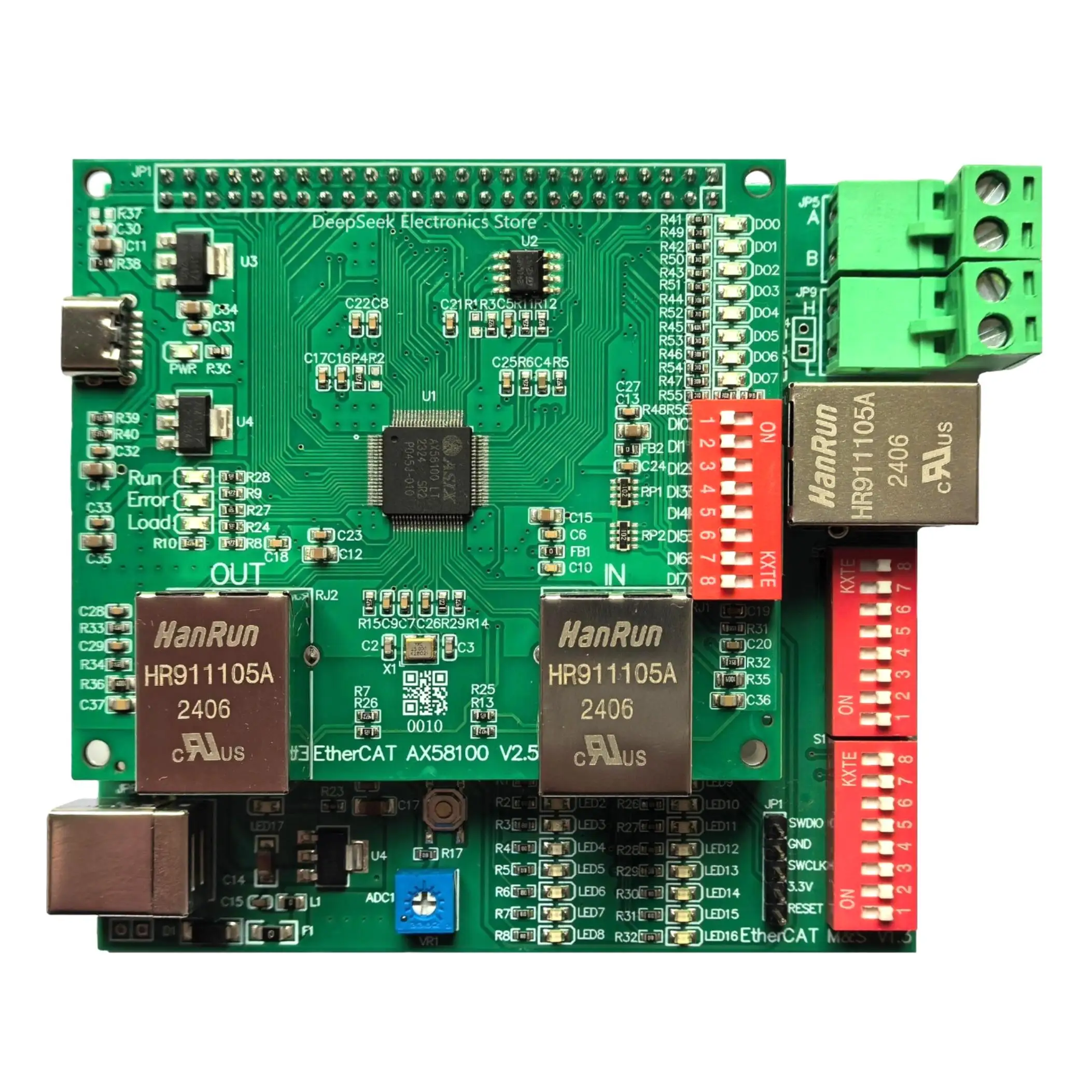 AX58100/LAN9252 EtherCAT 개발 보드 슬레이브 스테이션 8IO CIA402 기반 STM32F407VE