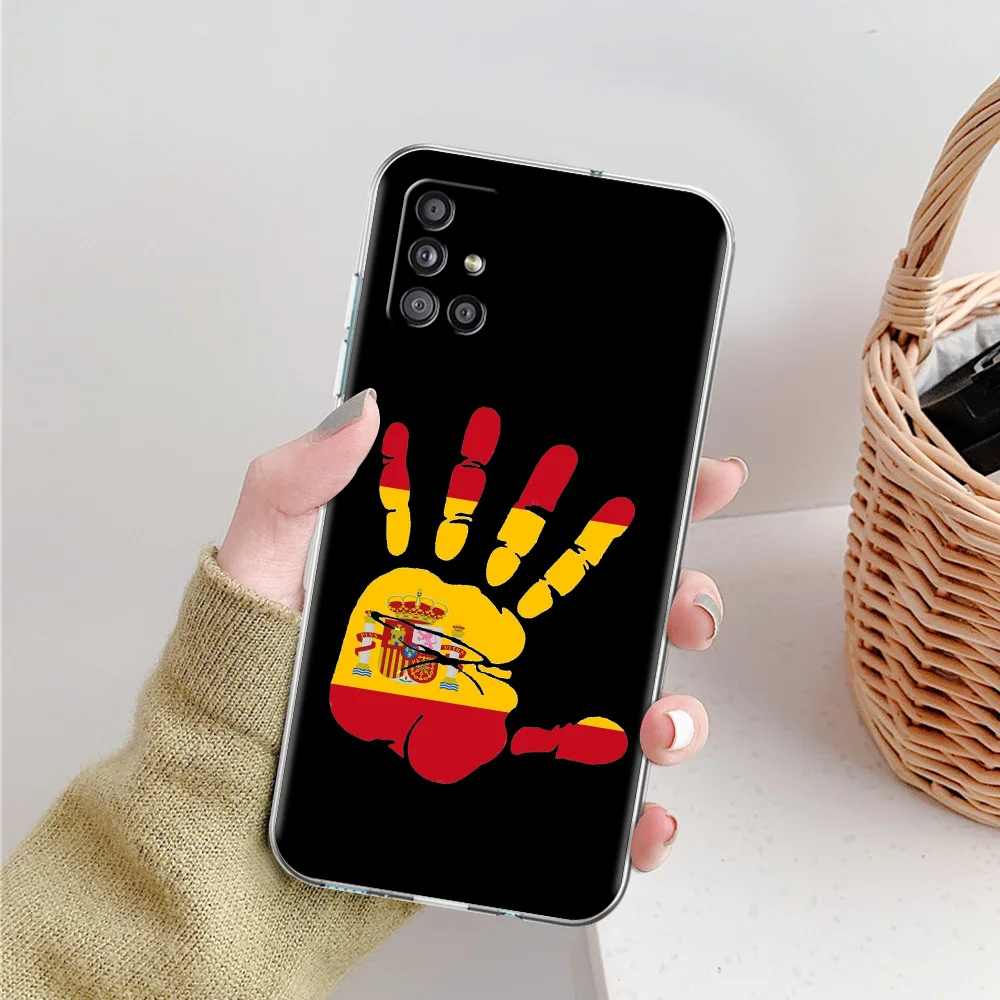 Clear Phone Case with Spain Flag Design