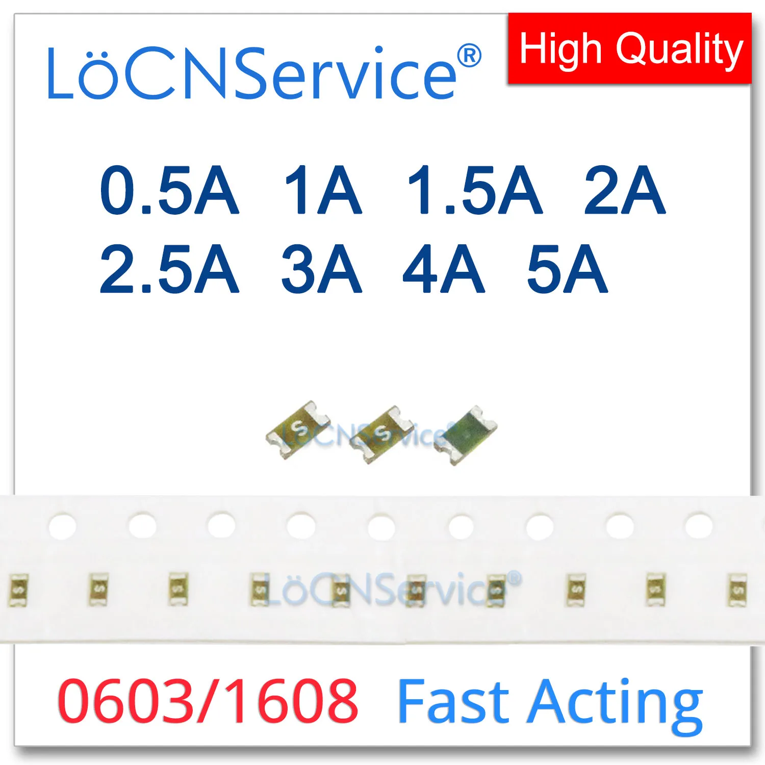 

500PCS A One Time Positive Disconnect SMD Fuse 0603 1608 0.5A 1A 1.5A 2A 2.5A 3A 4A 5A Fast Acting 500mA 1000mA