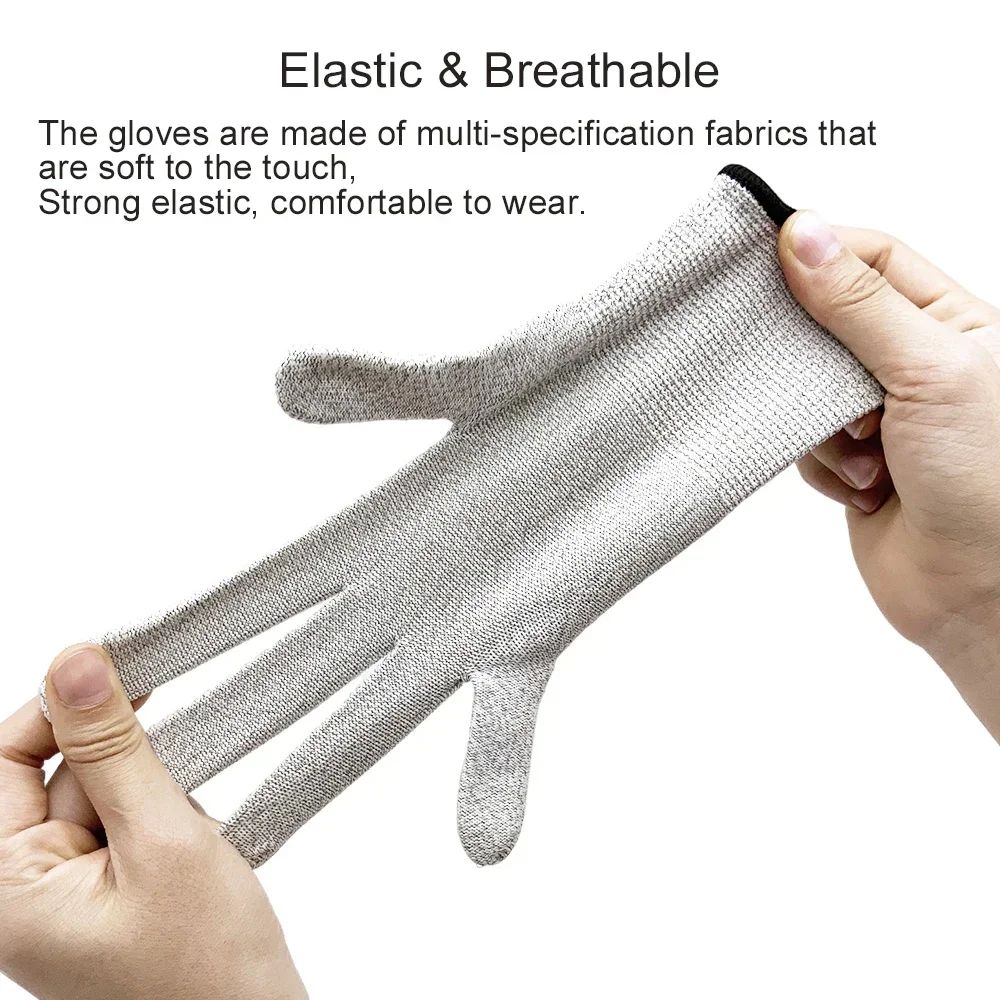 Massage Scrub Gloves Massage Tool Conductive Silver Fiber Gloves Massage Electro Shock Bio Gloves With Wire for Pulse Massager Electric Acupuncture Tens Device