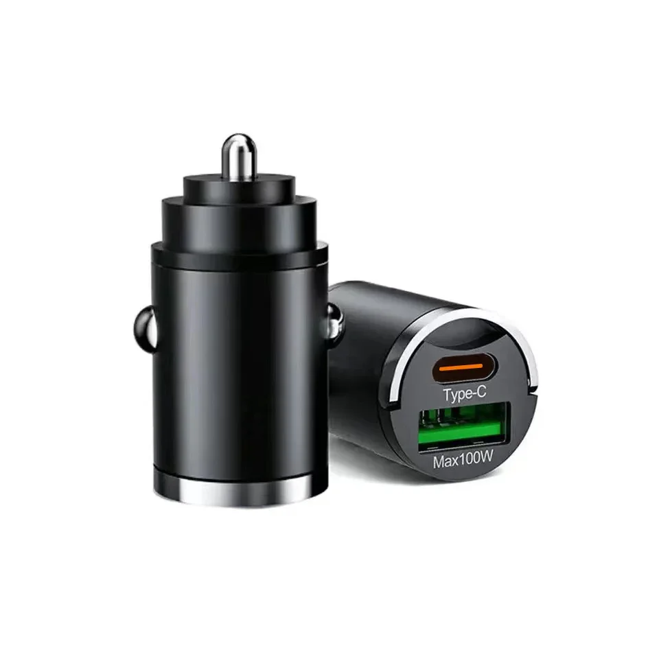 Cargador de coche USB 100W PD tipo C adaptador de teléfono de carga rápida para iPhone 15 Samsung S24 Xiaomi cargador de carga rápida 3,0 en el coche