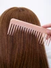 Cute Pink Hair Comb Marble Big Wide Tooth Comb Simple Texture Hairdressing Hairbrush Female Anti-static Detangler Brush Set 6