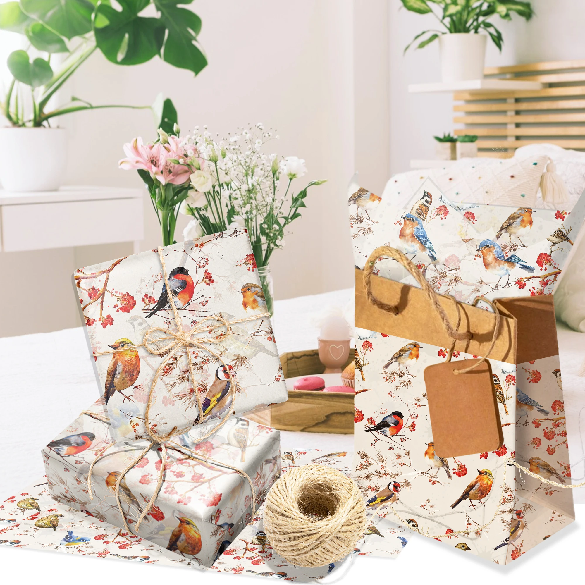 20/50 stücke Blume Vögel Gedruckt Seidenpapier Geschenkpapier DIY Geschenk Verpackung Papier Geburtstag Party Hochzeit Dekoration Lieferungen – Detail 11