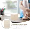 3Pcs Painted Saving Bank Wood Money Box Diy Wooden Saving Bank Kids Coin Storage Jar Multi Function Piggy Bank Home Decor 2