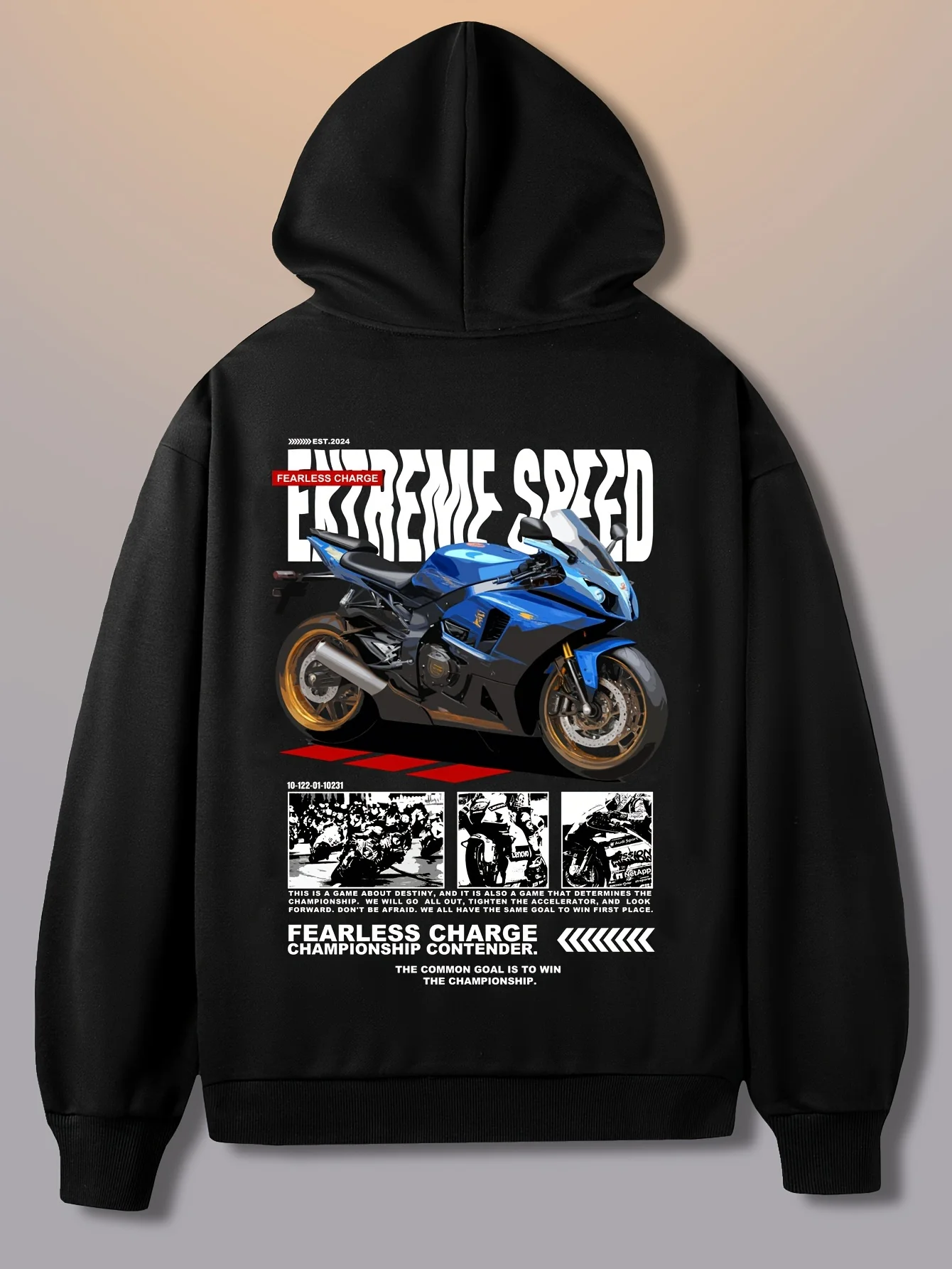 Racing Motorcycle Print Trendy Men Women Hooded Sweatshirt Autumn Winter Daily Outdoor Vacation Fitness Casual Loose Sportswear