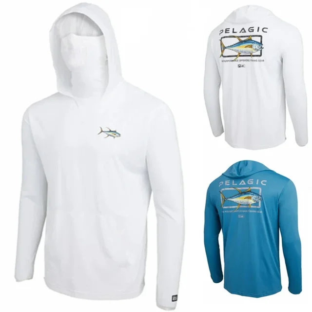 Pelagic Fishing Shirts UPF 50+ T-shirt Tops Men Hooded Fishing Jersey Sun  Protection Fishing Clothes Breathable Camisa De Pesca - AliExpress