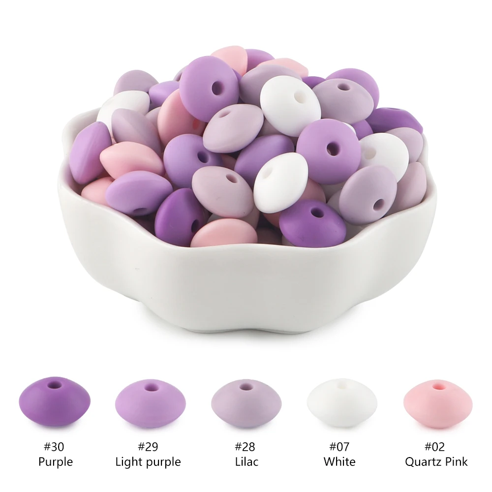 Silicone Lentil Spacer Beads for DIY Accessories (12mm, Multiple Quantities Available)
