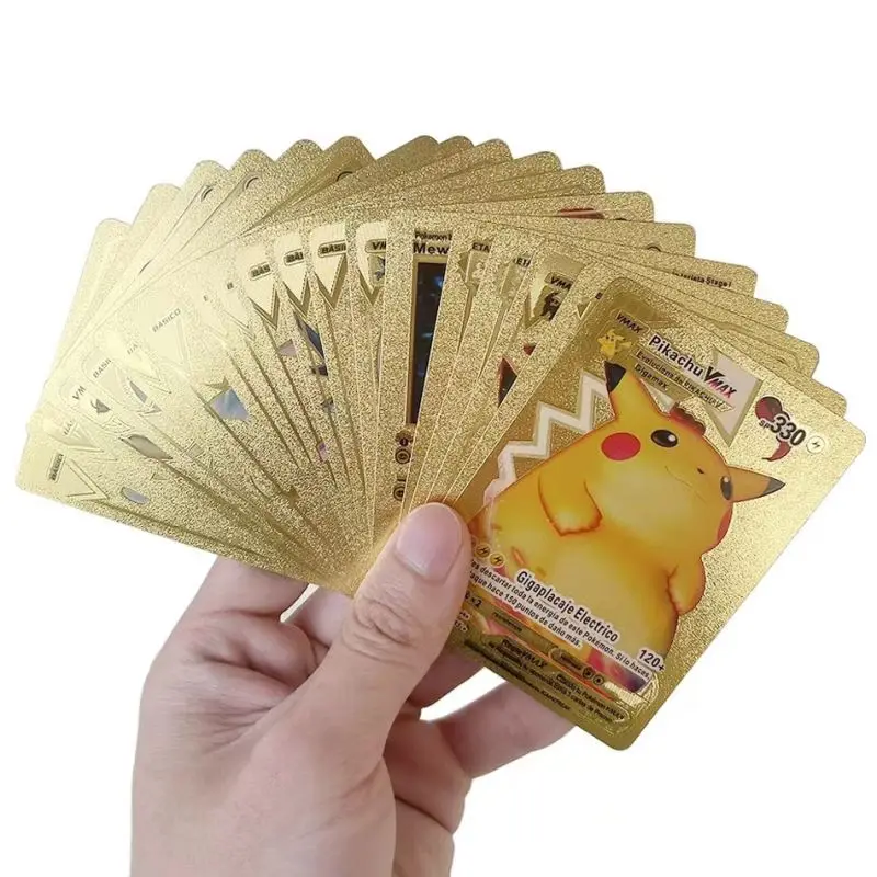 Acheter Boîte de cartes Pokemon Pikachu or argent, 11 à 55 pièces, cartes à  jouer espagnol/anglais/français, Charizard Vmax Gx, carte de jeu, cadeau  pour garçon