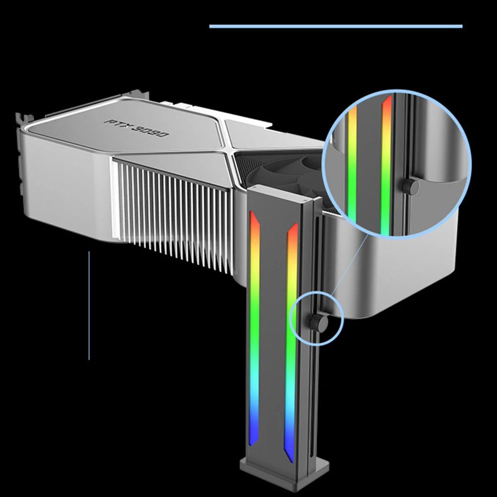 Adjustable Video Card Jack 5V 3PIN RGB Graphics Card Brace Support AURA SYNC Aluminum Alloy Multifunctional Computer