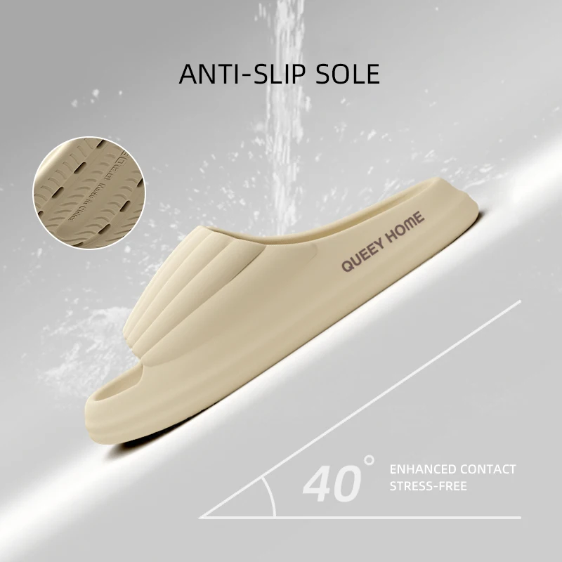 Stylish Men's Slippers Thick Sole Pressure Distribution Soft Bouncy Comfort Beach Sandals Anti Slip Lightweight Shoes Men Women — view 5