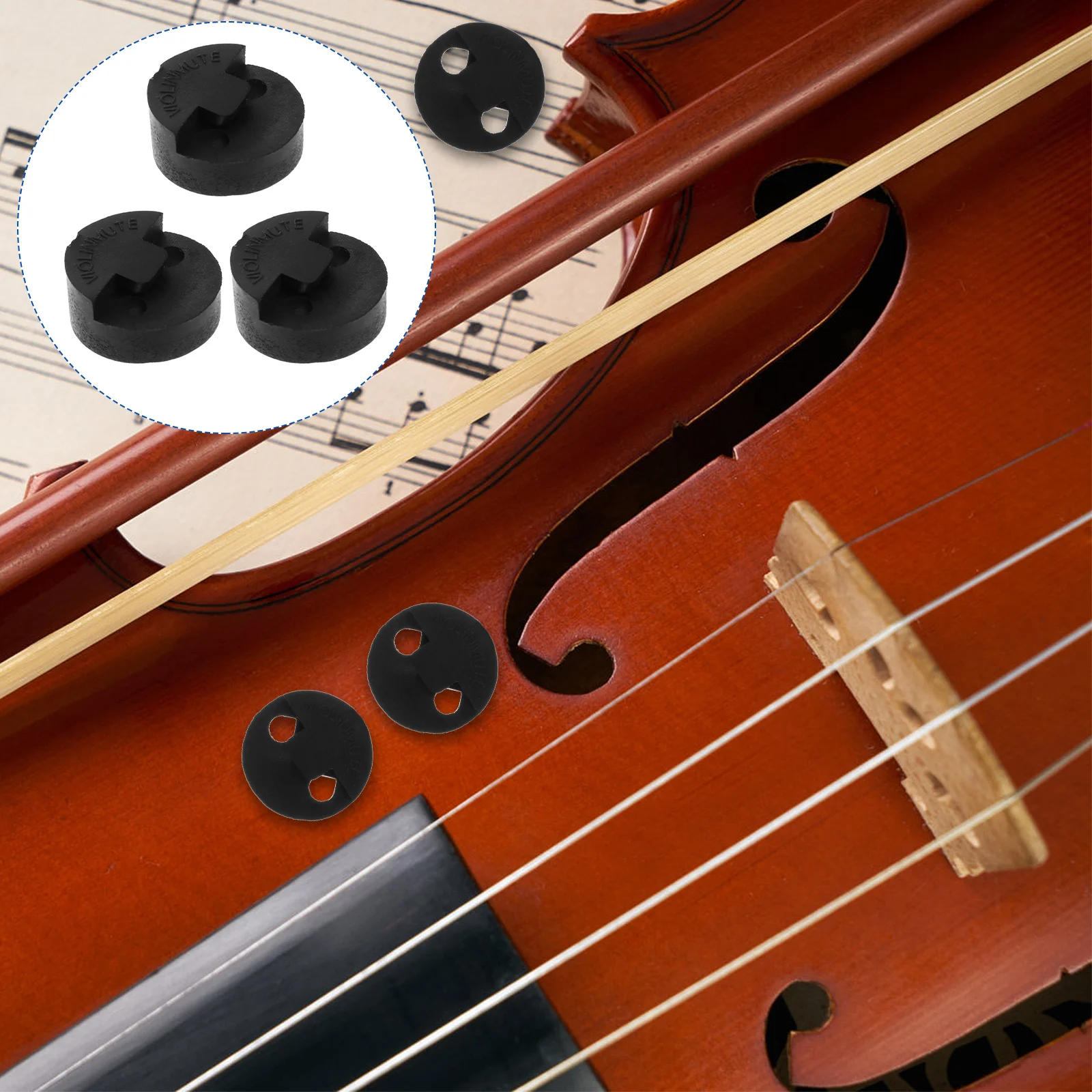

3pcs Violin Silencer Professional Violin Practice Mutes Lightweight Rubber Violin Mutes Round Violin Mutes for Violin Musical