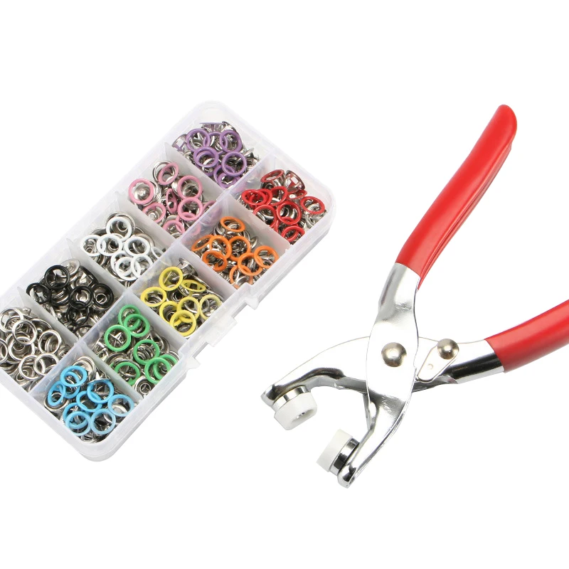

50-200Sets Metal Claw Snap with Plier No-Sewing Buttons Hollow Prong Button Kit for Clothing Jesns Bags Sewing Accessories