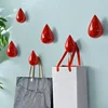 1pc Resin Water Droplet Hook Wall Water Droplet Hook Fitting Room Coat Hook Wall Decor Home Accessories Drilling Installation 5