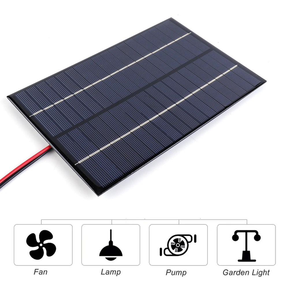 8W 18V DIY Polysilicon Solar Epoxy Cell Charger Waterproof Solar Battery Charger for Outdoor Camping for 12-18V Battery Charging