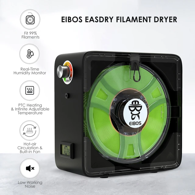 EIBOS Filament Dryer 3D Printer Filament Dry Box with Fan Compatible with Nylon PVA PLA PETG TPU 1.75mm 2.85mm 3.0mm Storage Box 2