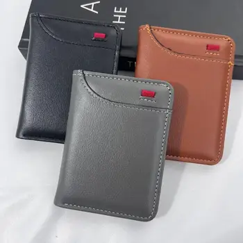 Portafoglio Portatile Super Sottile in Pelle PU, Mini Porta Carte di Credito, Portamonete, Porta Carte per Uomo, Portafogli Sottili e Corti